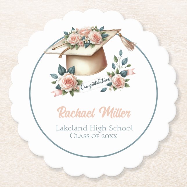 Elegant examensfirande design underlägg papper (Framsida)