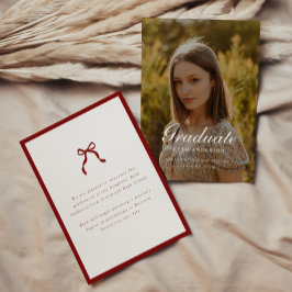 Elegant examensfoto Coquette vinröd Meddelande
