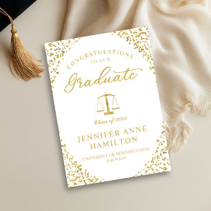 Elegant examensfotografi från juristutbildningen inbjudningar