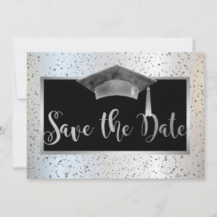 Elegant examensmössa,konfetti Save The Date Spara Datumet