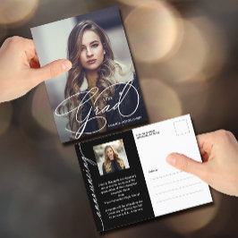 Elegant examensscript Foto Examen annons Vykort