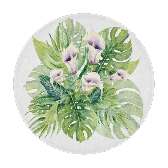 Elegant Exotic Calla Flowers och Tropical löv (Framsidan)