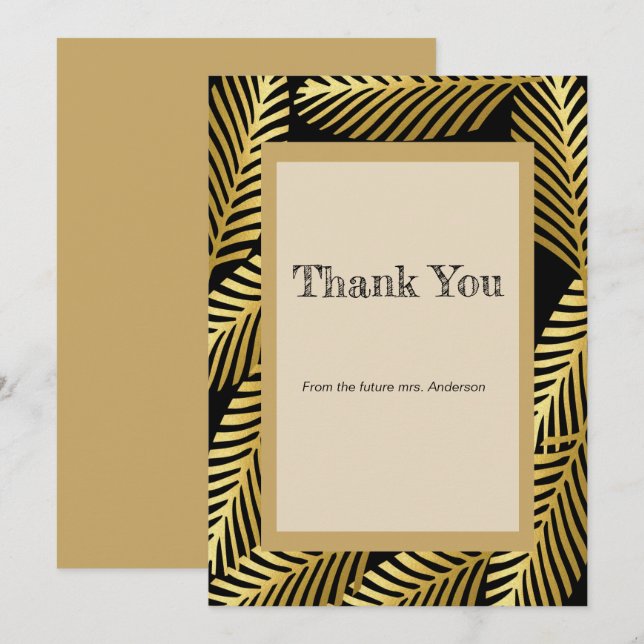 Elegant Exotic Golden Handflatan Löv (Fram/baksida)