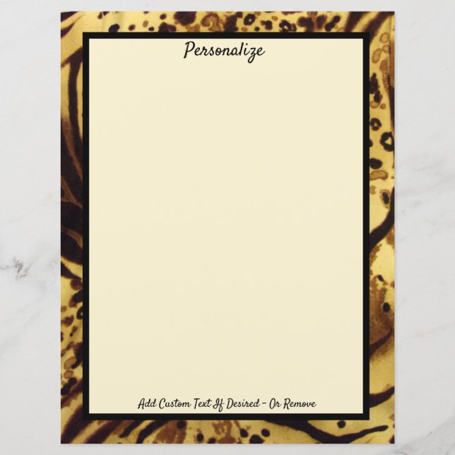 Elegant Exotic Tiger Skin Vild Animal Stationery (Framsida)