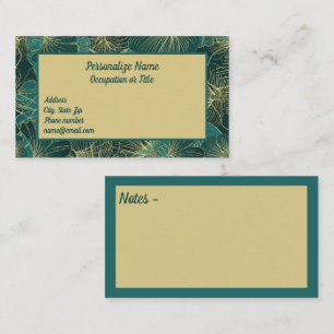 Elegant Exotic Tropical Teal Foliage Visitkort