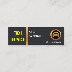 Elegant Exquisite Black Guld Rand Taxi Mini Visitkort