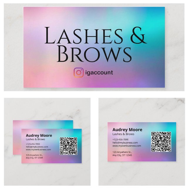 Elegant Eyelash Brows Services Visitkort (Elegant Eyelash Brows Services Business Card
)