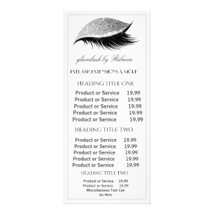 Elegant Eyelash White Pris Service Rack Card Reklamkort