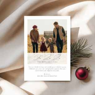 Elegant Fa La La Jul Familjefoto Julkort