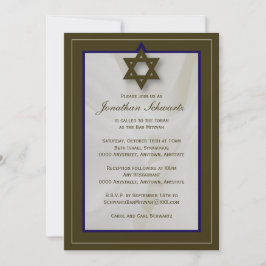 Elegant Fabric Pub Mitzvah Inbjudan i Brown
