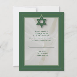 Elegant Fabric Pub Mitzvah OSA Reply i Grönt Kort