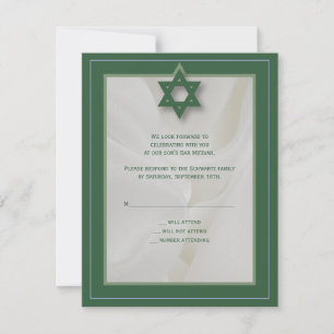 Elegant Fabric Pub Mitzvah OSA Reply i Grönt Kort
