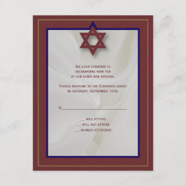 Elegant Fabric Pub Mitzvah-svar i Burgundy OSA Kort