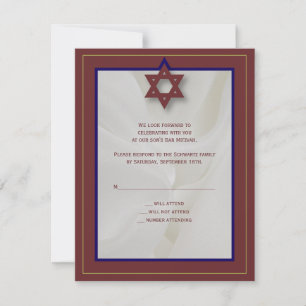 Elegant Fabric Pub Mitzvah-svar i Burgundy OSA Kort