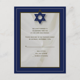 Elegant Fabric Pub Mitzvah-svarskort i flottan OSA Kort