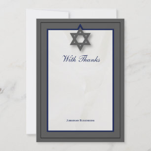 Elegant Fabric Pub Mitzvah Tack in Grått Kort