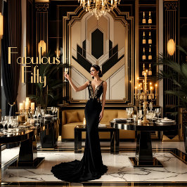Elegant Fabulous 50:e 1920's Art deco Woman Inbjudningar