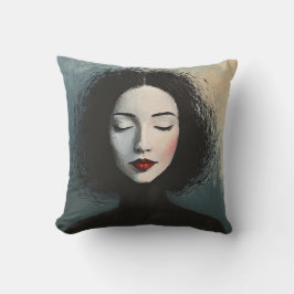 Elegant Faceless Lady Modern Portrait Kudde