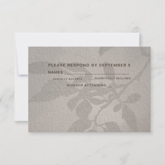 Elegant Faded Löv OSA kort Bröllop Warm Grått (Framsida)