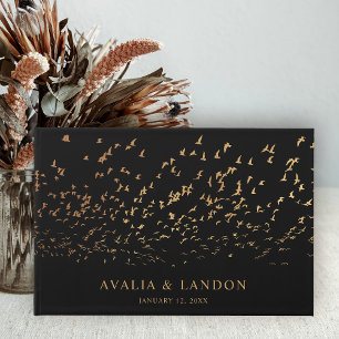 Elegant Fåglar i Feather Bröllop Gästböcker