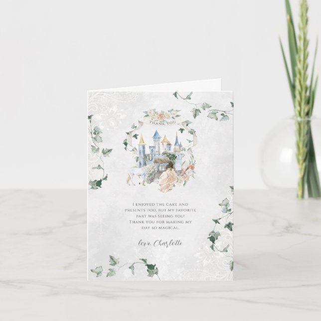 Elegant Fairy Tale | Princess Birthday Tack Kort (Framsida)
