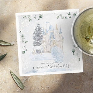 Elegant Fairy Tale Winter Princess Birthday Pappersservett