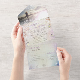 Elegant Fairytale Forest Wand Foto Bröllop All