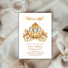 Elegant Fairytale Prince Carriage Baby Shower Inbjudningar