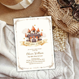 Elegant Fairytale Prince Castle Baby Shower Inbjudningar