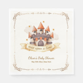 Elegant Fairytale Prince Castle Baby Shower Pappersservett