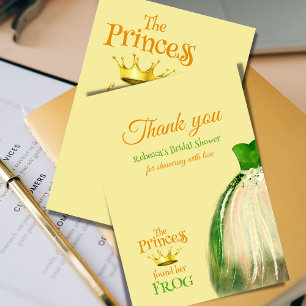 Elegant Fairytale Princess Frog Möhippa Tack Kort