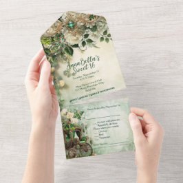 Elegant Fairytale Sweet 16 allt-i-ett-inbjudan |
