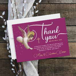 Elegant Faith Magenta Rosa Angel Blating Script Tack Kort