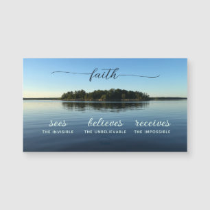 Elegant Faith Quote Blue River Photography Magnet