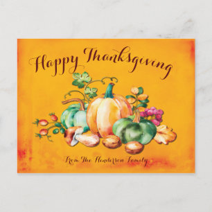 Elegant Fall Autumn Harvest Thanksgiving Hälsning Vykort