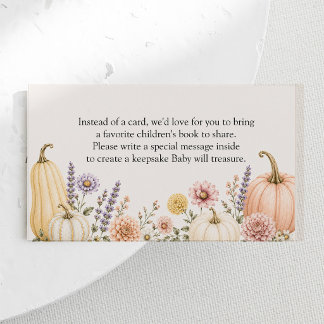 Elegant Fall Baby Shower-böcker för Baby-kort Tilläggskort