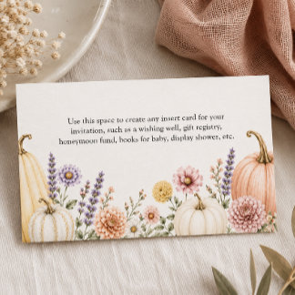 Elegant Fall Baby Shower Införandekort Tilläggskort