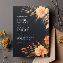 Elegant Fall Black Bröllop Inbjudningar
