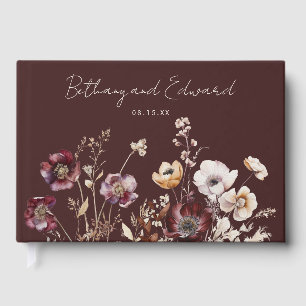 Elegant Fall Blommigt Bröllop Gästböcker