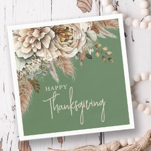 Elegant Fall Blommigt Happy thanksgiving Pappersservett