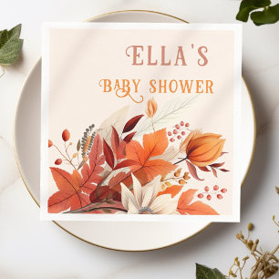 Elegant fall blommigt löv babydusch för  pappersservett