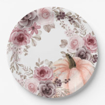 Elegant Fall Blommigt Pumpkin-Neutralter Vattenfär