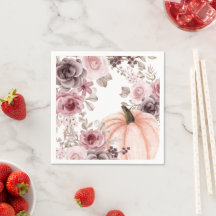 Elegant Fall Blommigt Pumpkin-Neutralter Vattenfär