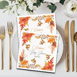 Elegant Fall Boho Blommigt Baby Shower Pappersservett