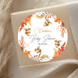 Elegant Fall Boho Blommigt Baby Shower Runt Klistermärke