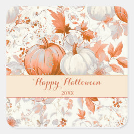 Elegant Fall Chinoiserie Halloween Fyrkantigt Klistermärke