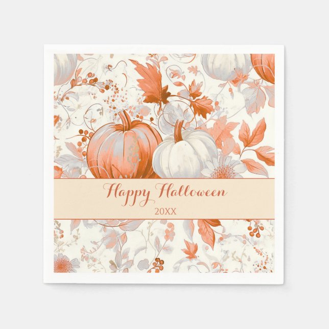 Elegant Fall Chinoiserie Halloween  Pappersservett (Framsidan)