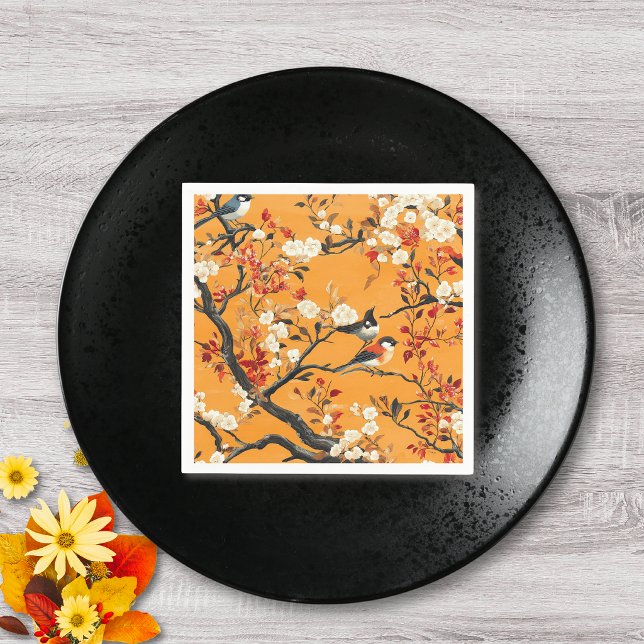 Elegant Fall Chinoiserie Pappers Tallrik Pappersservett (Skapare uppladdad)