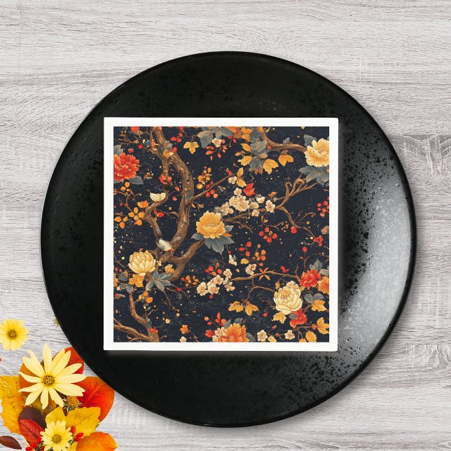 Elegant Fall Chinoiserie Pappers Tallrik Pappersservett (Skapare uppladdad)