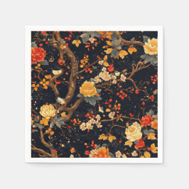 Elegant Fall Chinoiserie Pappers Tallrik Pappersservett